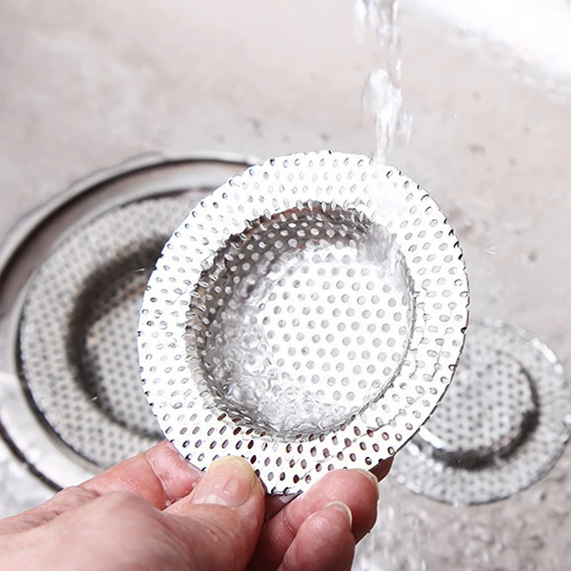 1PCS Kitchen Sink Filter Stainless Steel Mesh Sink Strainer Filter Bathroom Sink Strainer Drain Hole Filter Trap Waste Screen