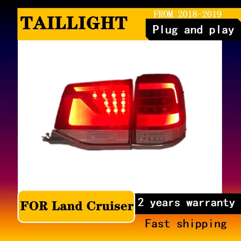 Car Styling for Toyota Land Cruiser Tail Light 2016-2019 LC200 Taillight DRL+Brake+Turn Signal+Reversing+Fog