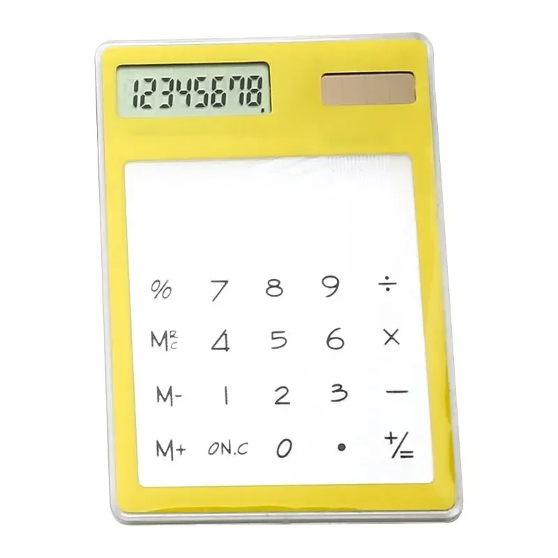 1Pcs Solar Charging Calculator Color New Transparent Multifunctional 8-digit Computer Battery-free High-tech Desktop Computing