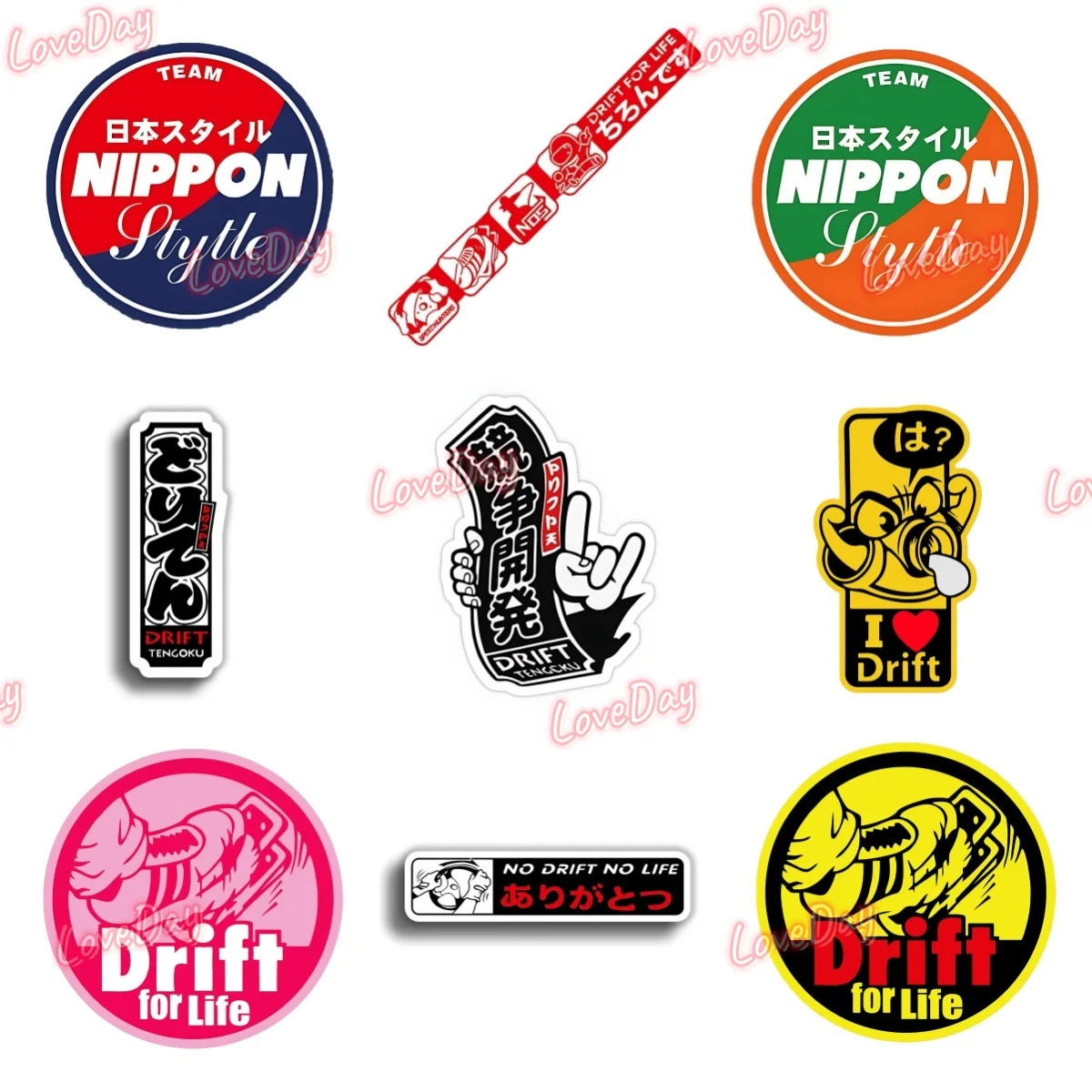 ドリフトシール No Drift No Life Racing Car Sticker Decals Vinyl Japanese Domestic Market Street Modification Cultural Drift Sticker