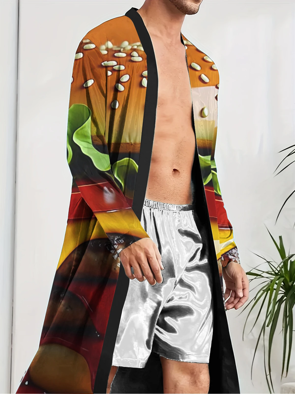 1pcs Men's Robes 2026 Spring/Summer Sleepwear sleepwear Bathrobe man 3D Printed Graphic Breathable Bathrobe men bath robe