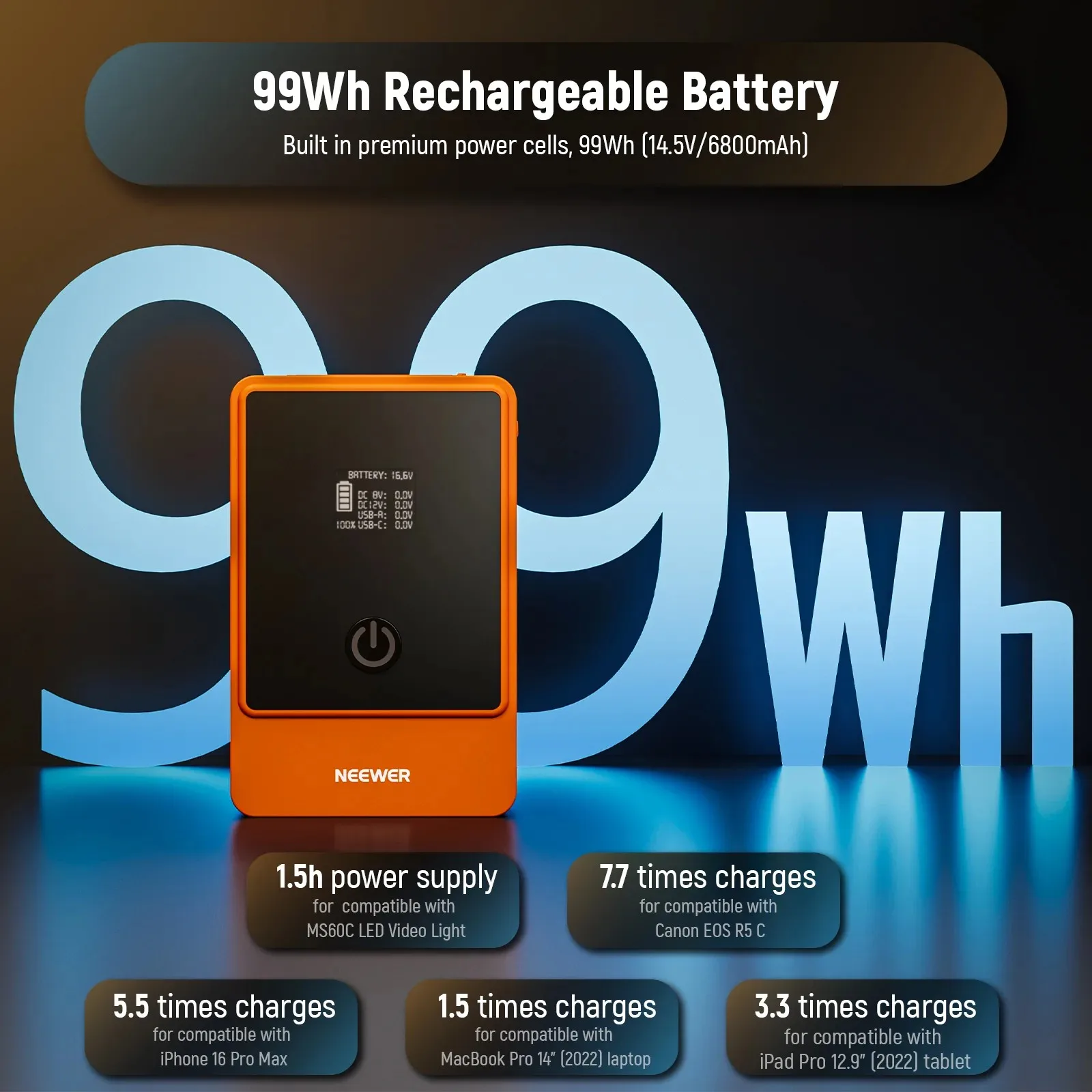 Brand New NEEWER V Mount Battery PS099E 14.5V 99Wh