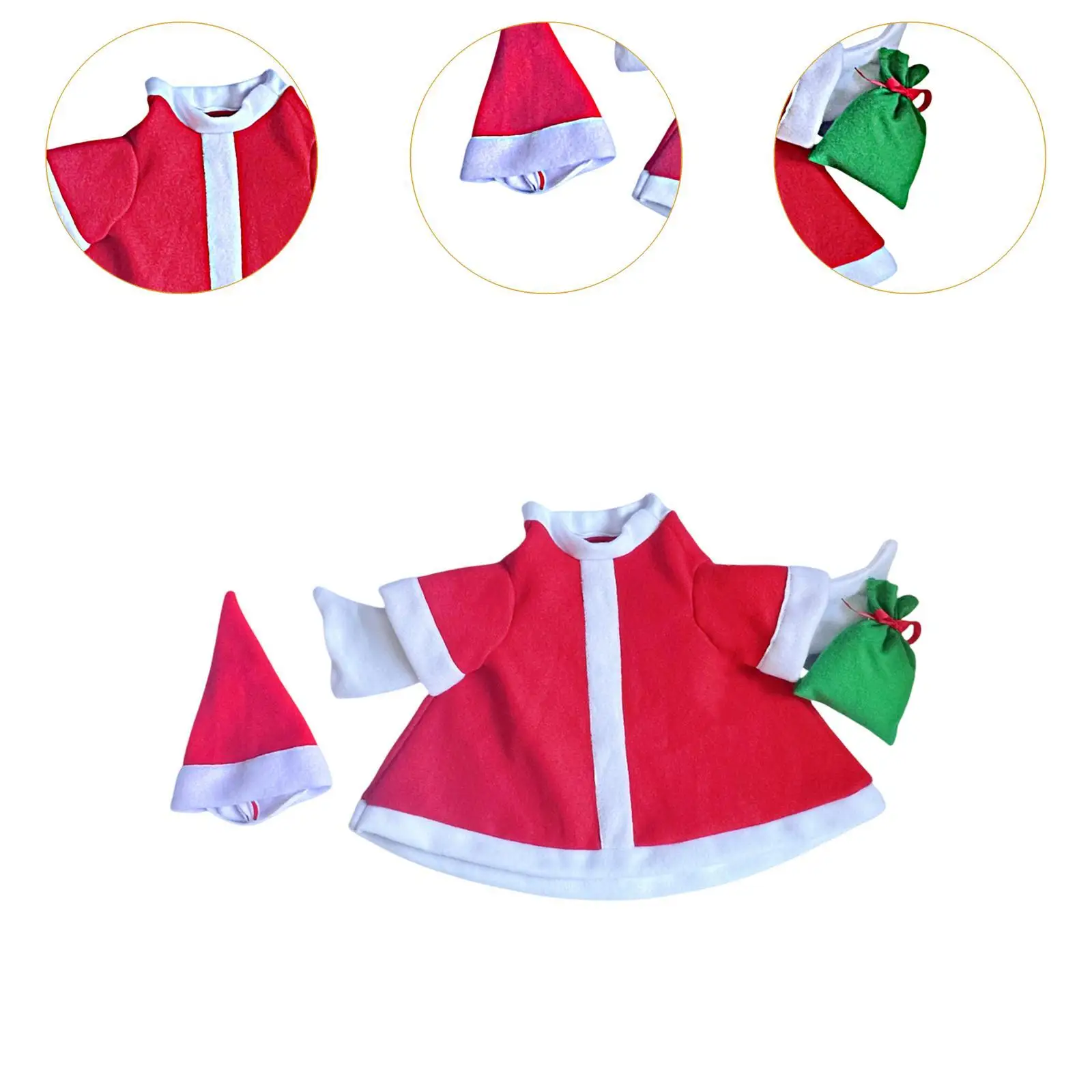 Decorative Bird Goose Outfits Polyester Costume Garden Statue Clothing for Outdoor Patio Christmas Decor