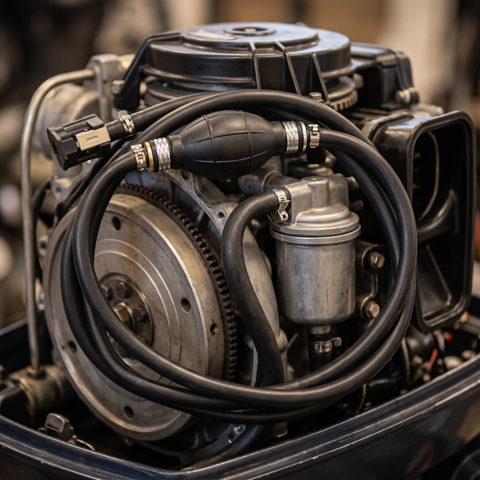 Outboard Fuel Line with Primer Bulb Marine Boat Fuel Line with Primer Bulb Universal Manual for Anglers, Boats