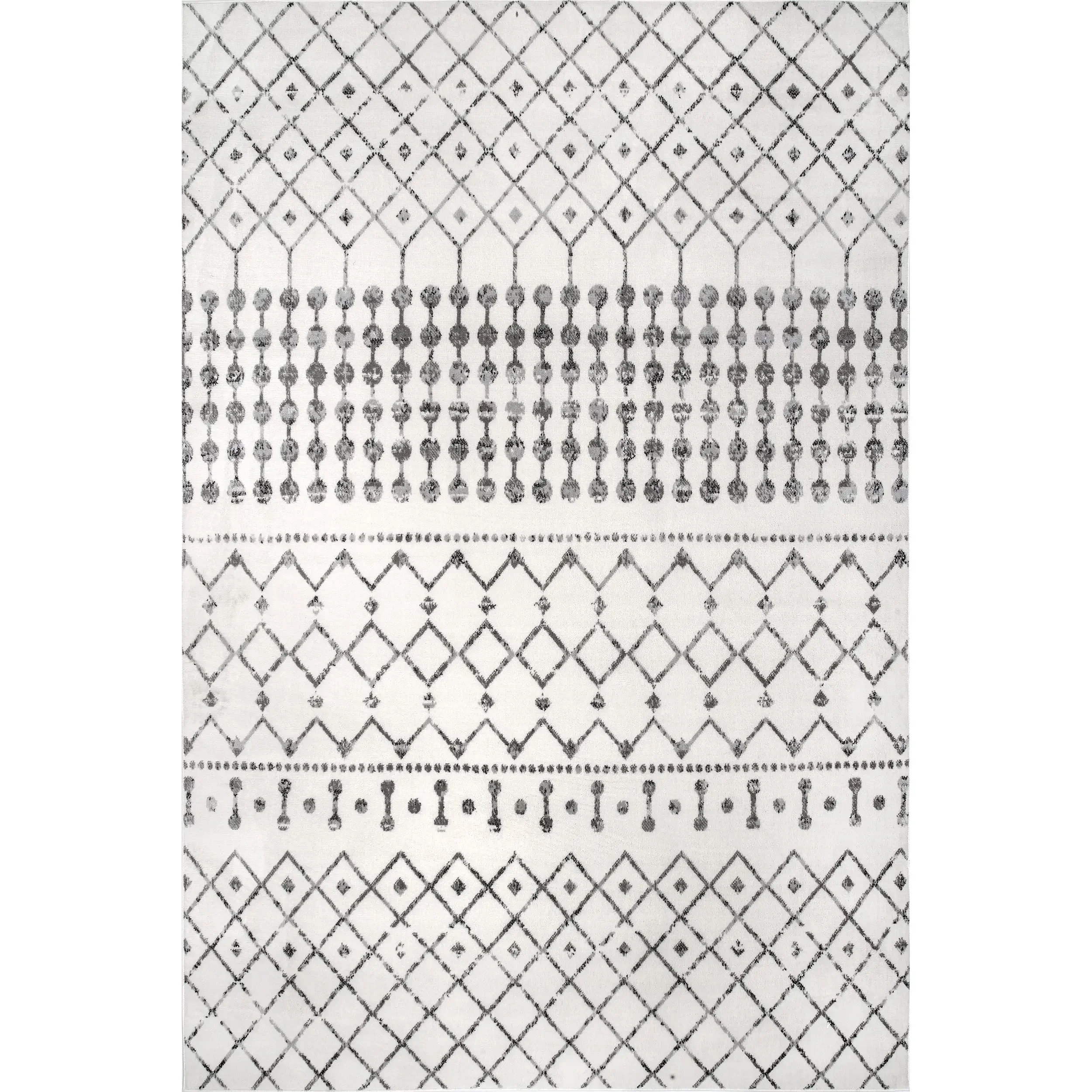 nuLOOM Zola Geometric Moroccan Area Rug, 9x12, Grey