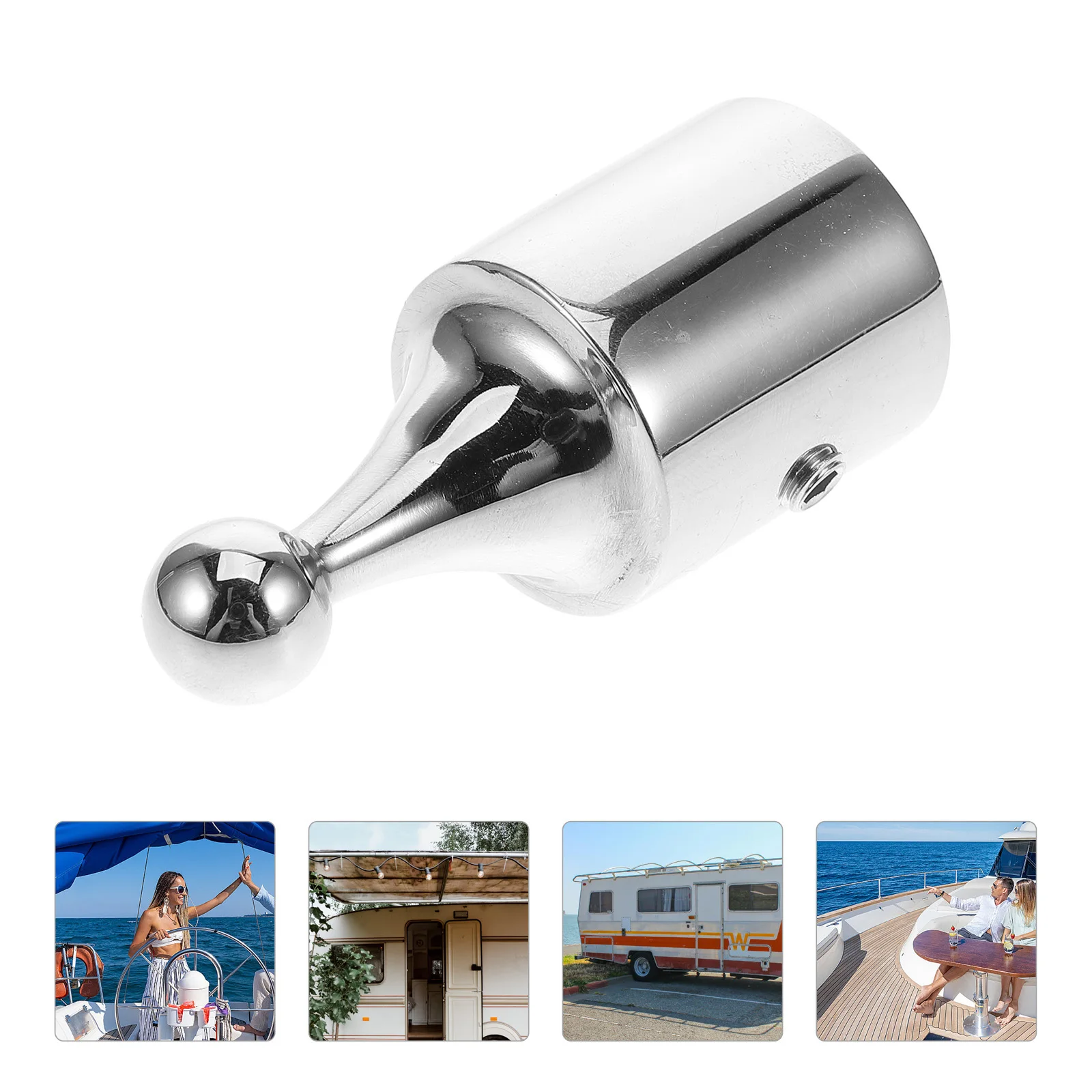 

Awning Slide Hood Bimini Top Cap 25mm Round Pyramid Durable Metal Smooth Surface Easy Install RV Parts Boat