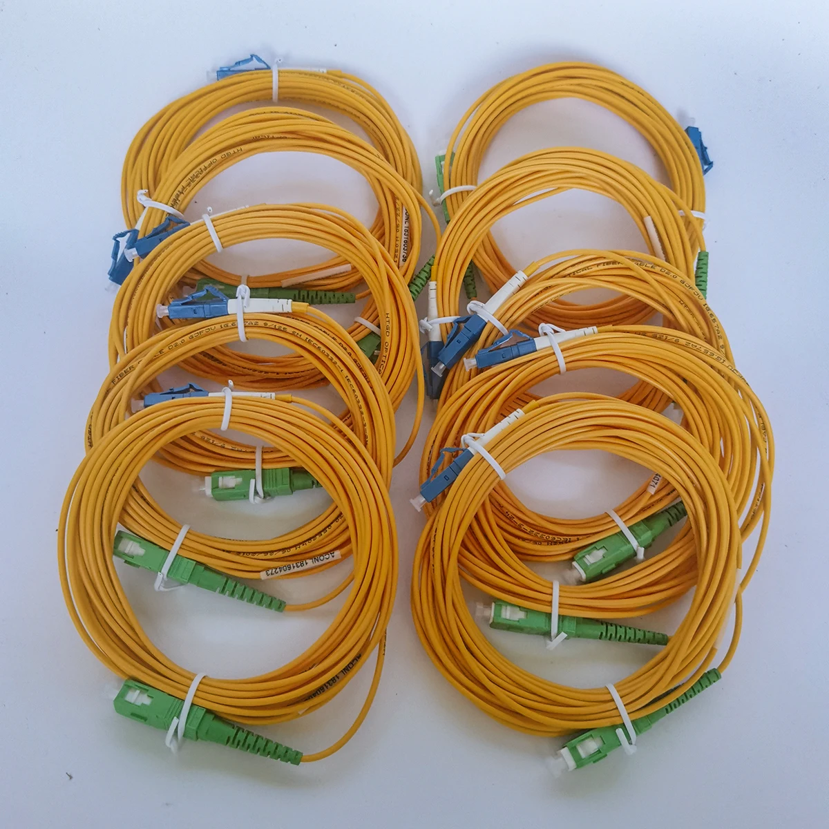 10PCS 3M/5M Fiber Optic Cable SC/APC to LC/UPC Single Mode Simplex Core  2mm SC-LC Patch Cord Fiber Optic Extension Cable