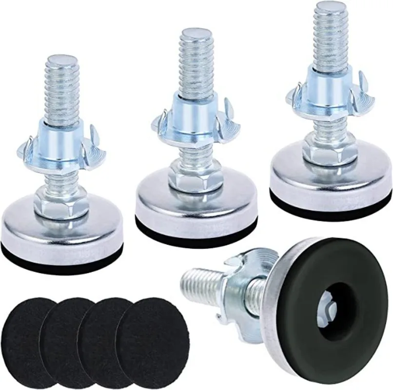 12 Stuks Meubelen Tafelpoten Vilt Glide Pads M6 Verstelbare Nivellering Voeten Met T-Moer Level Sliders Beschermers Voor Hardhouten Vloeren