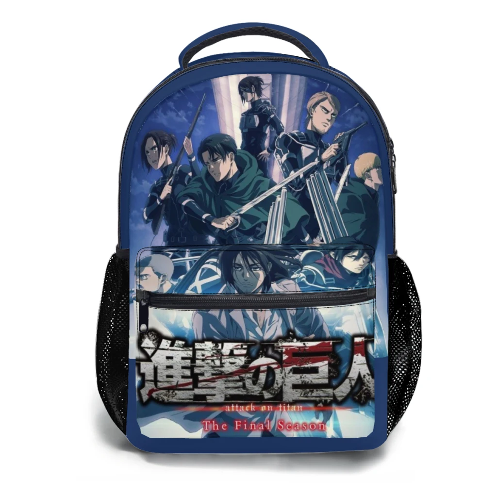 Mochila Escolar de Anime Cartoon infantil, Attack on Titan, Retro Impresso, Mochila Casual Jovem, Asas da Liberdade