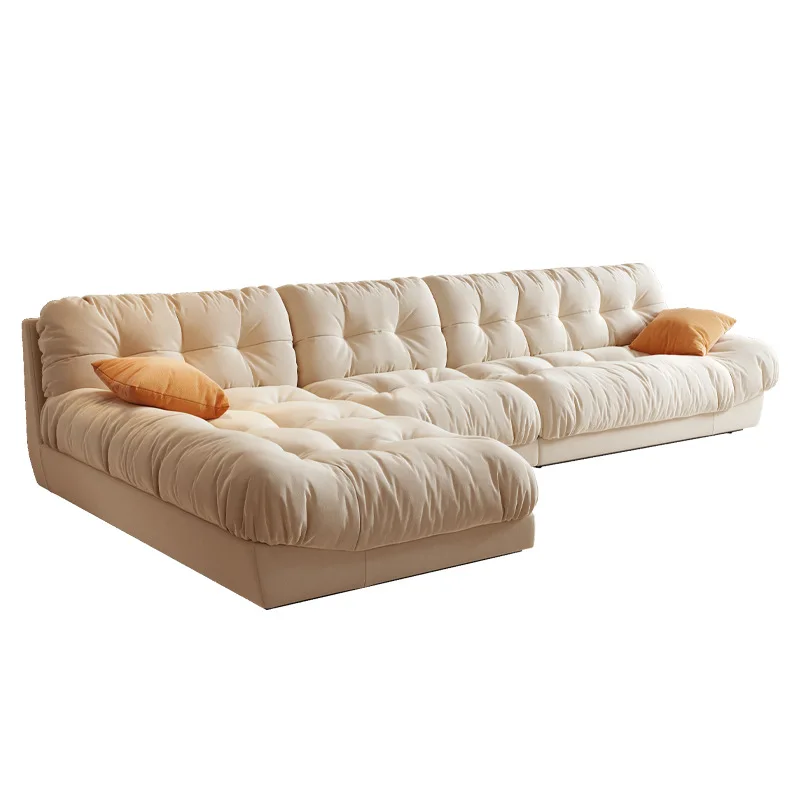 Italian modern cream style concubine corner home technology fabric sofa