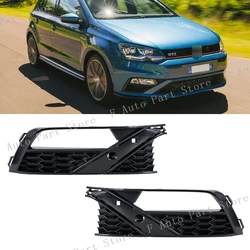 Car Front Bumper Fog Lamp Light Trim Cover Frame Grille Lid Bezel Hood For VW Polo GTI 2014 2015 2016 2017