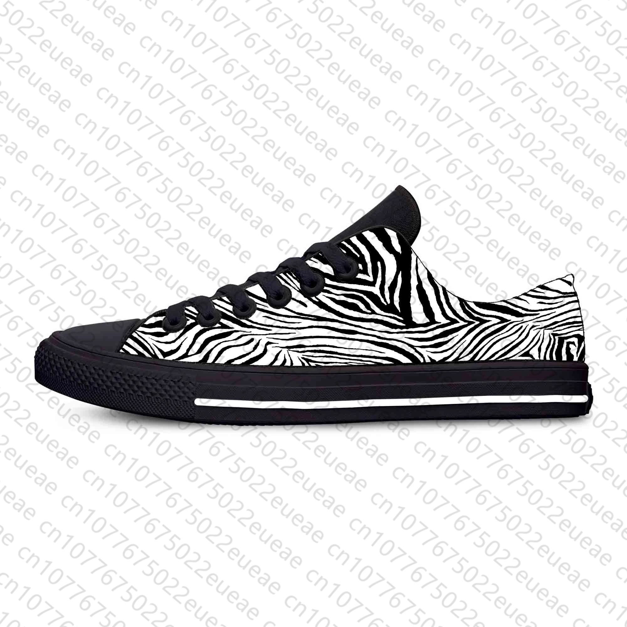 Baskets basses respirantes pour hommes et femmes, motif à rayures en peau de zèbre animale, chaussures grill décontractées, impression 3D confortable, mode esthétique