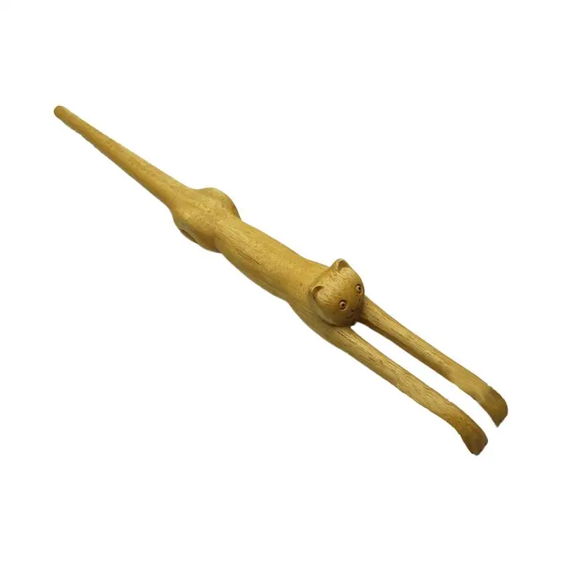 Cat-Shaped Back Scratcher Basswood Long Handle Cat Shaped Back Scratcher Funny Cat-Shaped Back Scratcher For Cat Lover