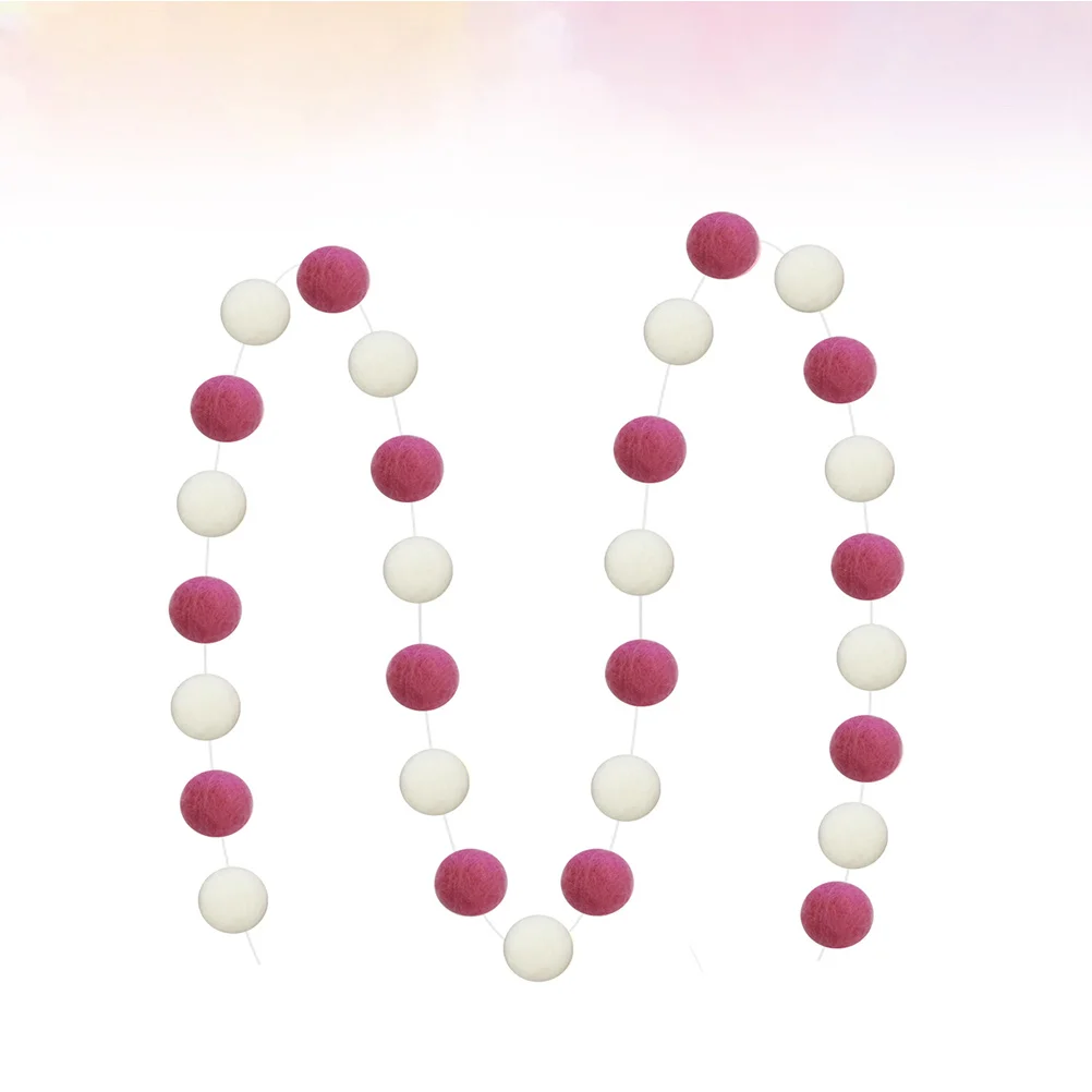 

2M Wool Ball Garland Handmade Felt Pom Pom Decor For Birthday Party Home Window Door Hanging Decoration Festive Supplies