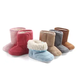 Baby Shoes Winter Infant 12cm-13cm-14cm Ankle-covered Booties UGG Suede Korean Style TPR Sole Anti-slip Warm Winter MJ0407