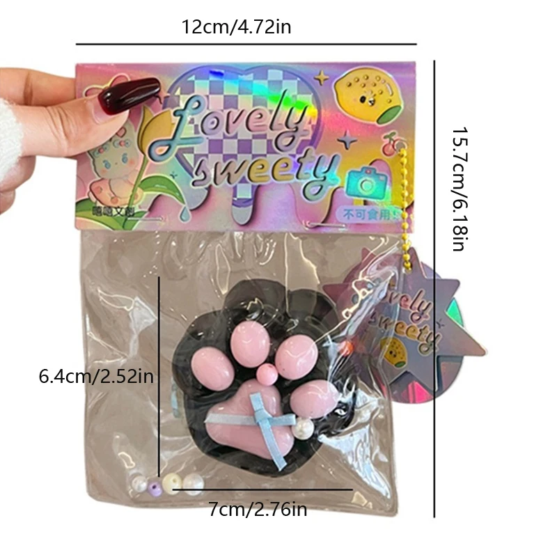 1 stücke Nette Perle Katze Klaue Squeeze Kneifen Transparent Spielzeug Katze Pfote Langsam Rebound Dekompression Spielzeug Kinder Stress Release Vent spielzeug