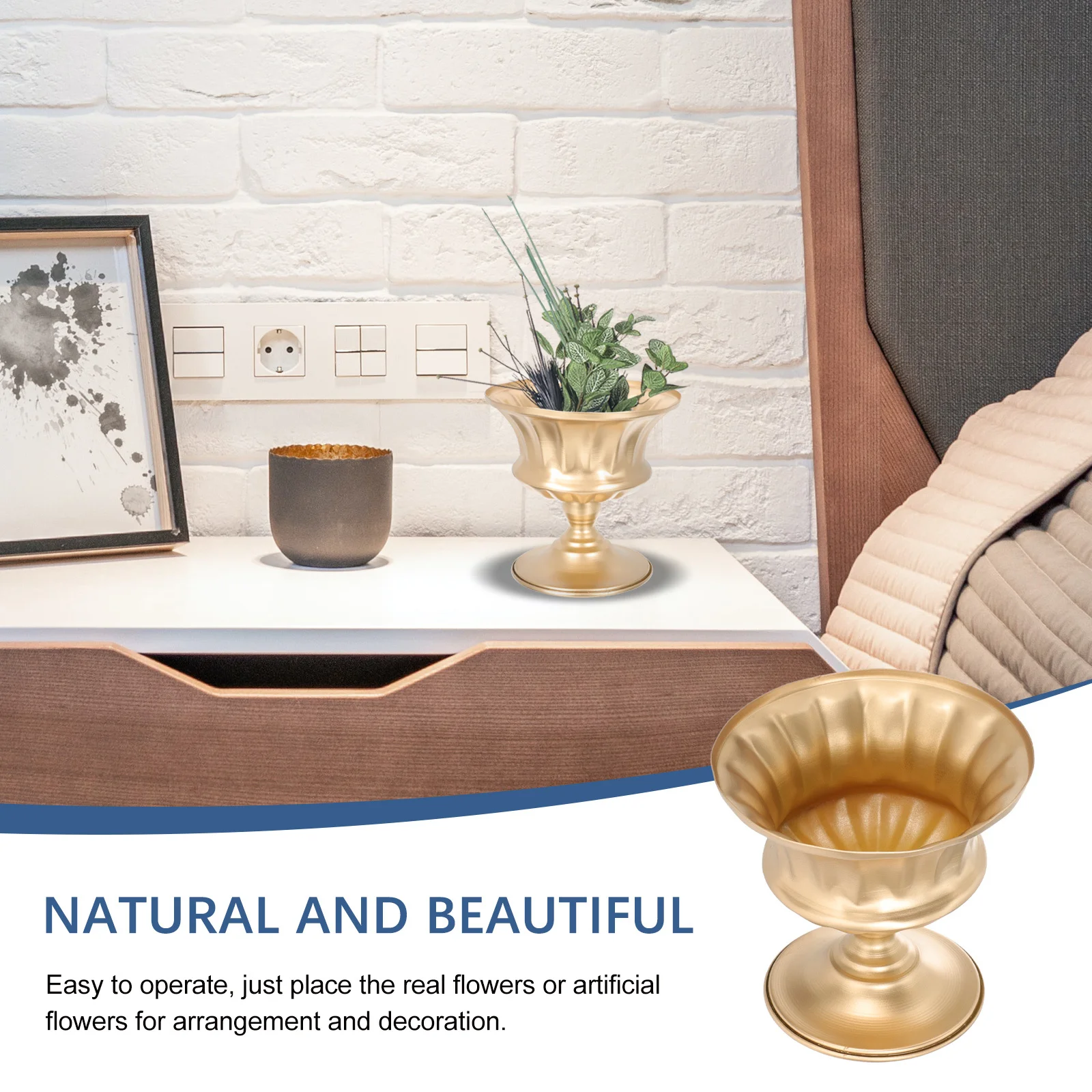 

Iron Art Flower Pot Retro Style Flower Arrangement Container for Wedding Banquet Party Centerpiece Tabletop Vase