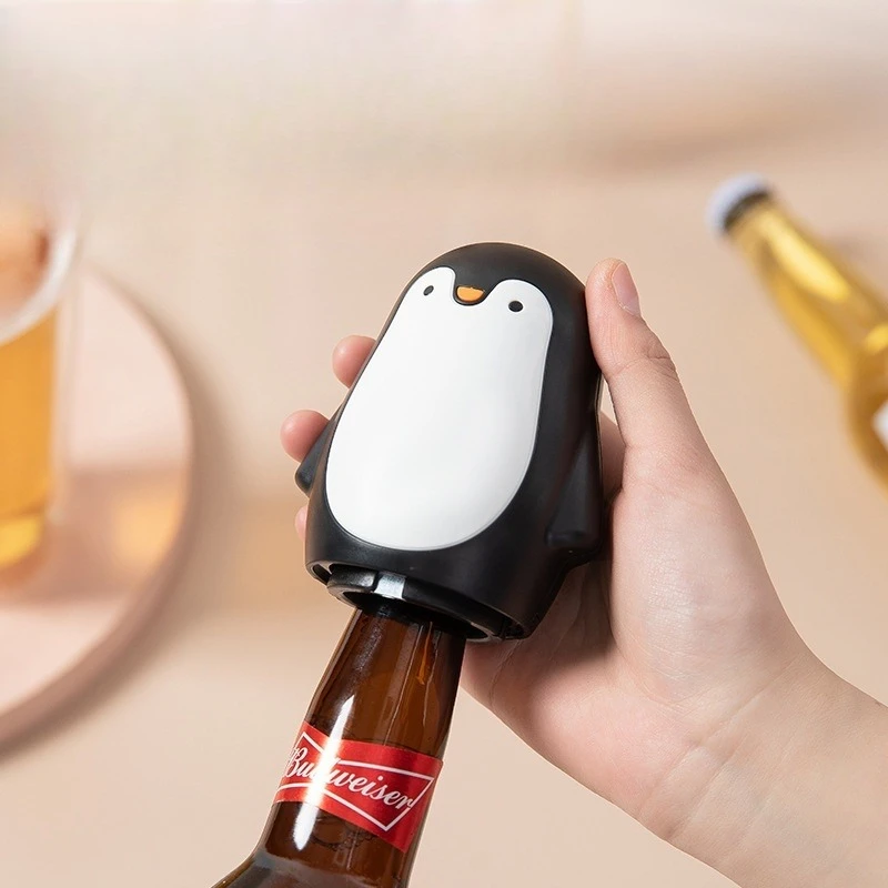 2026 New Penguin Seamless Can Opener, Beer Opener, Household Automatic Bottle Opener, Creative Bottle Cap