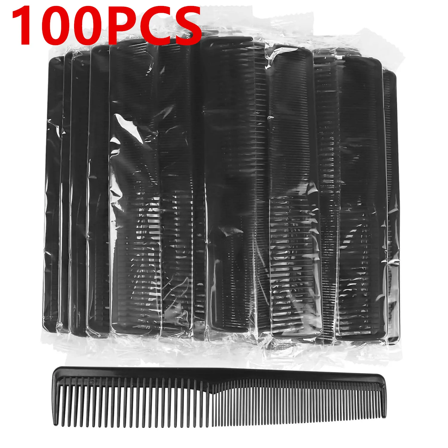 

100 упаковок одноразовых расчесок в индивидуальной упаковке, черная прочная карманная расческа для волос с двойными зубьями для бездомлений, благотворительных, использования в отеле