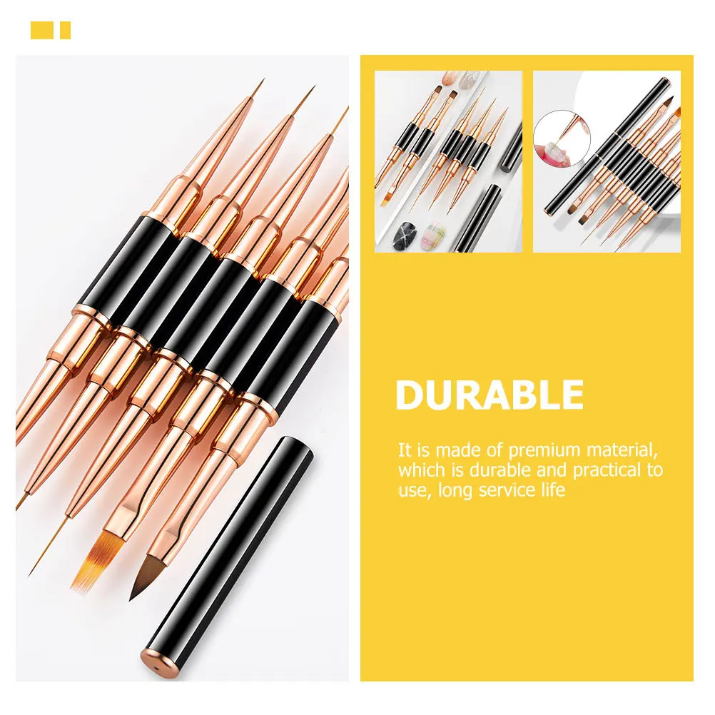 Ensemble de stylos à revêtement artistique, outil de manucure Premium pour bricolage, Kit de brosses à ongles portables, accessoires de Salon, fournitures d'art des ongles, 5 pièces