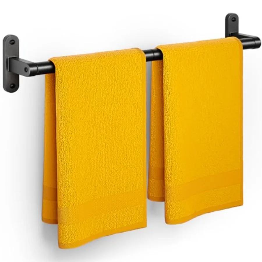 

Matte Black Towel Rack for Bathroom - 24" Rustproof Towel Holder Sturdy Towel Bar Wall Mounted Space-Saving Towel Hanger Bathro