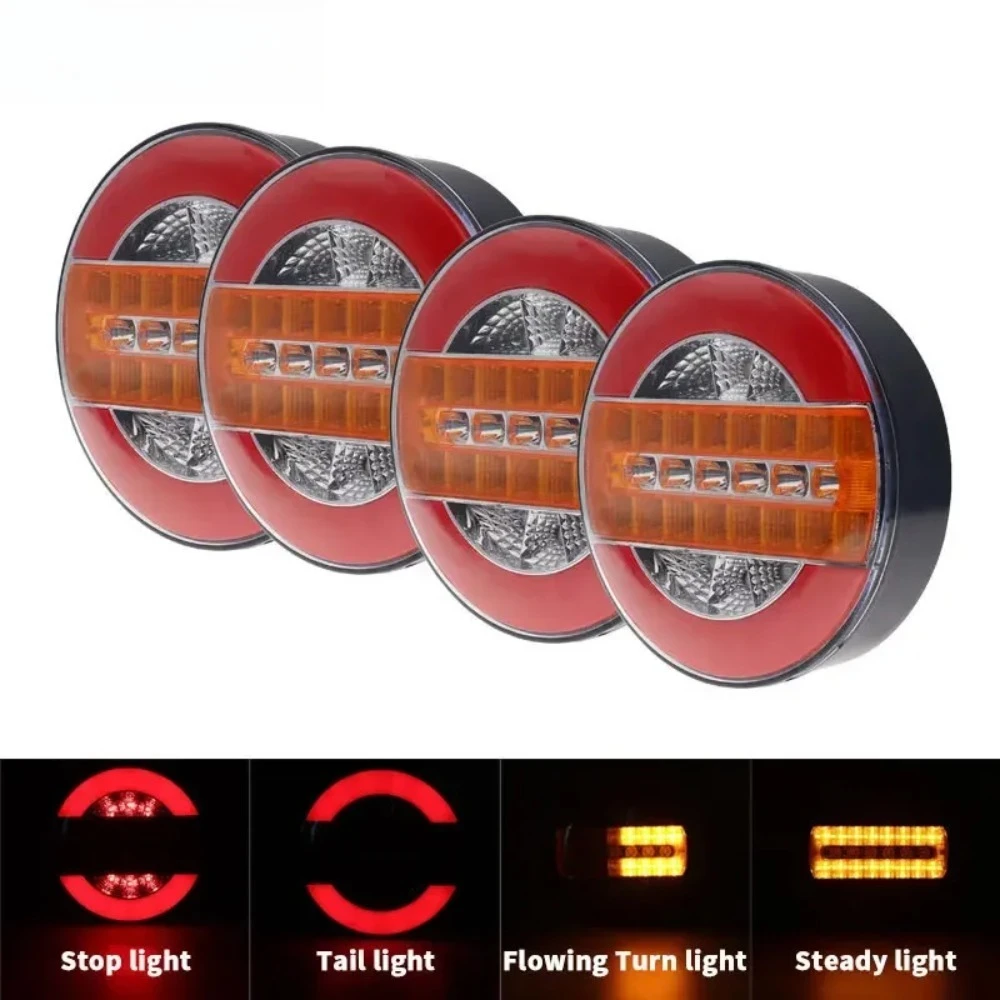 1/2/4 Uds 12V 24V LED remolque camión luz trasera luz trasera luces de freno inverso coche barco