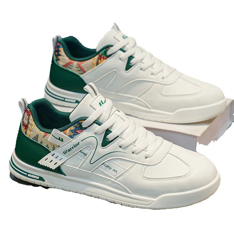 Pull-back Shoes For Men, New Popular Spring Versatile White Sneakers, Men's Sports Shoes, Men's Leather Panel Shoes_vogvips.com
