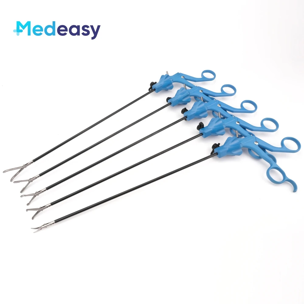 

Medical Use Reusable Laparoscopy Surgical Instruments Laparoscopic Long Forceps 5mmx450mm with Blue Handle