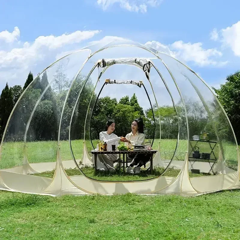 Tente de Camping transparente pour salle de soleil, dôme ciel étoilé pour 4 à 8 personnes, tente sphérique Portable, fenêtre panoramique à 360 degrés pour l'extérieur