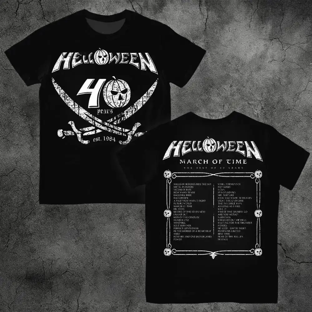 Heavy Metal Rock Band Helloween Printed T-shirt Street Hip-hop