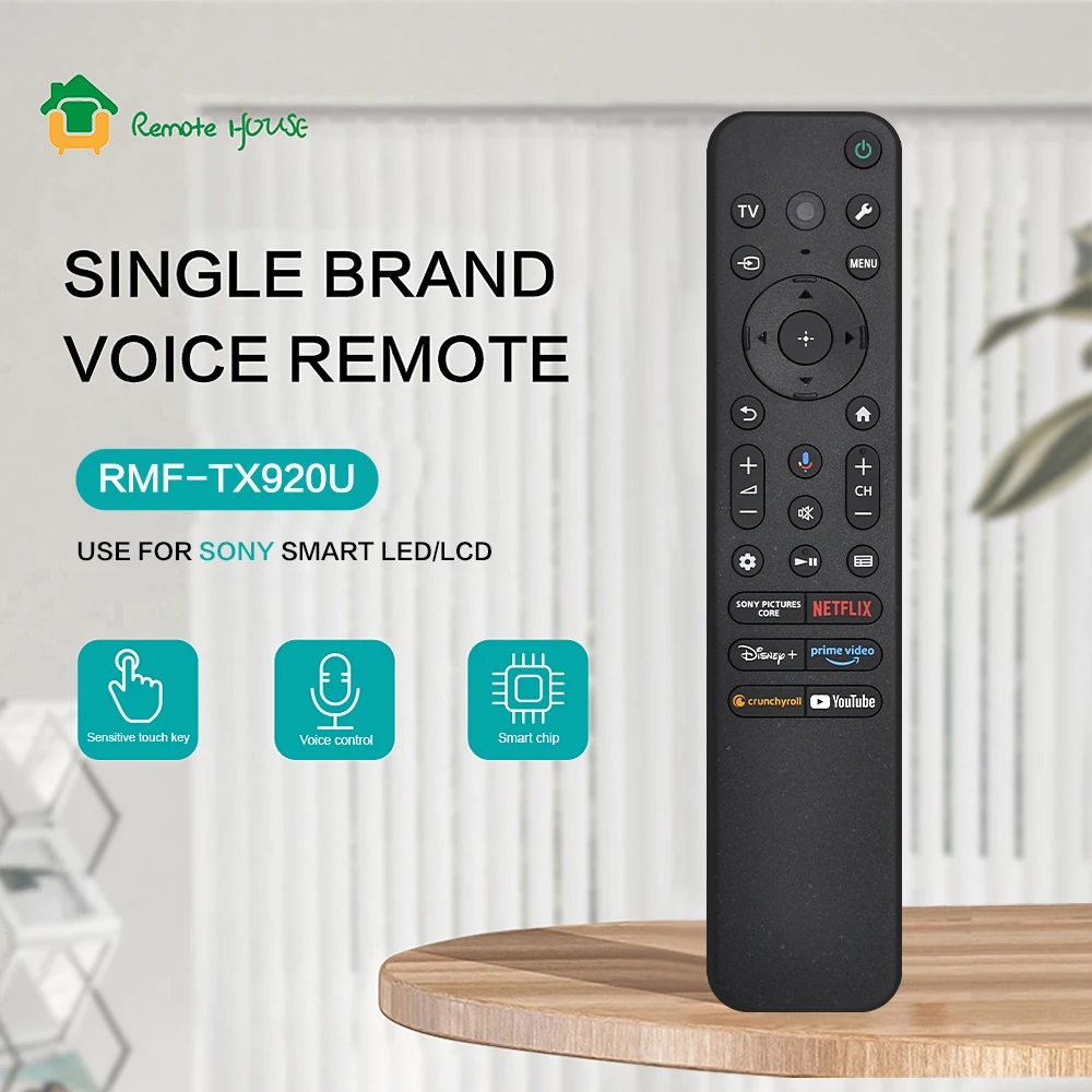 New RMF-TX920U Voice Remote Control Replacement for 2023-2025 Sony Bravia Smart TV with Backlit Voice Remote Finder USB Charging