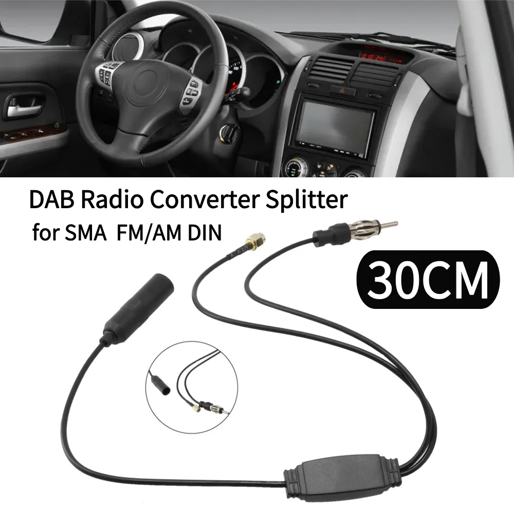 DAB Radio Converter Splitter FM/AM DAB Car Radio Active Antenna Aerial Splitter Adapter Cable SMA Converter For Honda For BMW