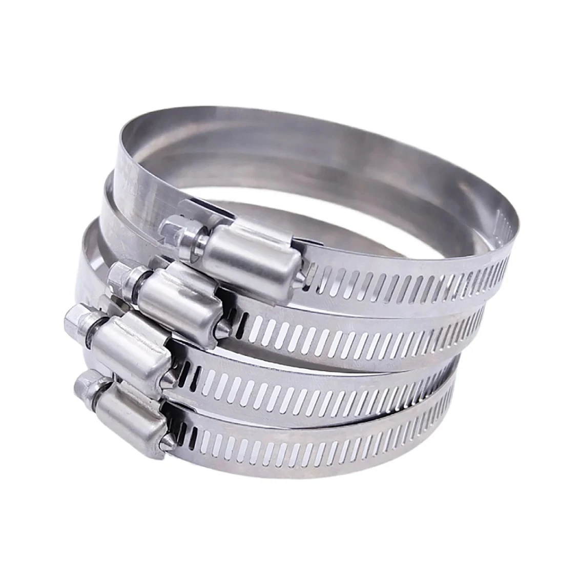 5PCS Stainless Steel Adjustable Drive Hose Clamp Suitable For Automotive Fuel Pipelines And Water And Gas Pipelines