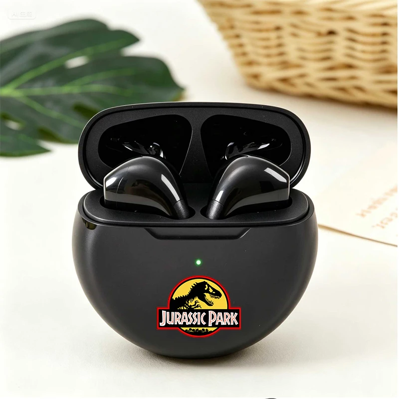 Jurassic World Park Bluetooth Earphones Wireless Bluetooth Headset Noise Cancelling Earbuds with Mic Pro6 Wireless Headphones