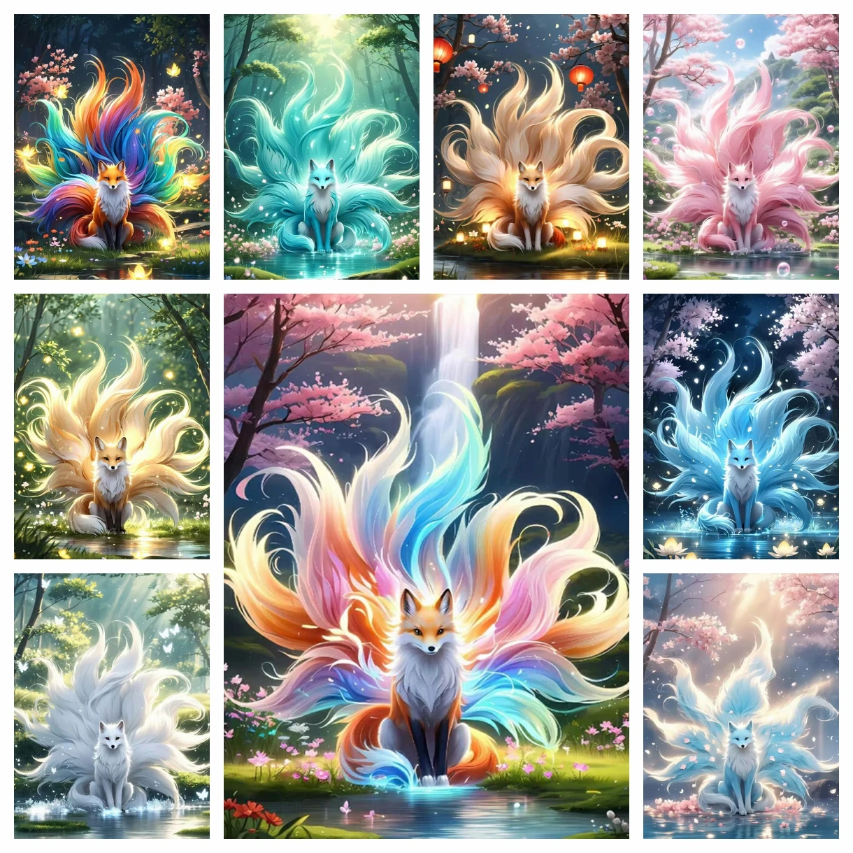 الخيال الحيوان الثعلب الماس اللوحة التطريز 5D DIY جديد وصول الراين صورة فسيفساء عبر الابره مجموعات اليدوية طفل هدية #1