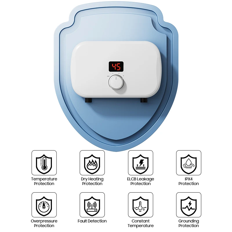 Nova chegada mini aquecedor de água elétrico inteligente 220v 3.5kw 4.5kw 5.5kw caldeira temperatura constante para uso doméstico ao ar livre do carro