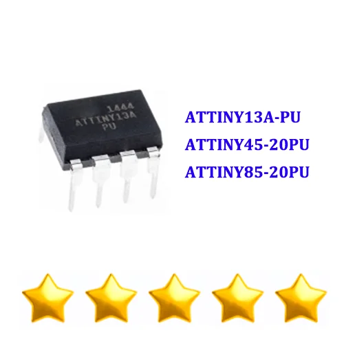 

5PCS ATTINY13A-PU ATTINY45-20PU ATTINY85-20PU ATTINY13A ATTINY45 ATTINY85 ATTINY ATTIN ATTI IC MCU Chip DIP-8 Brand New Original