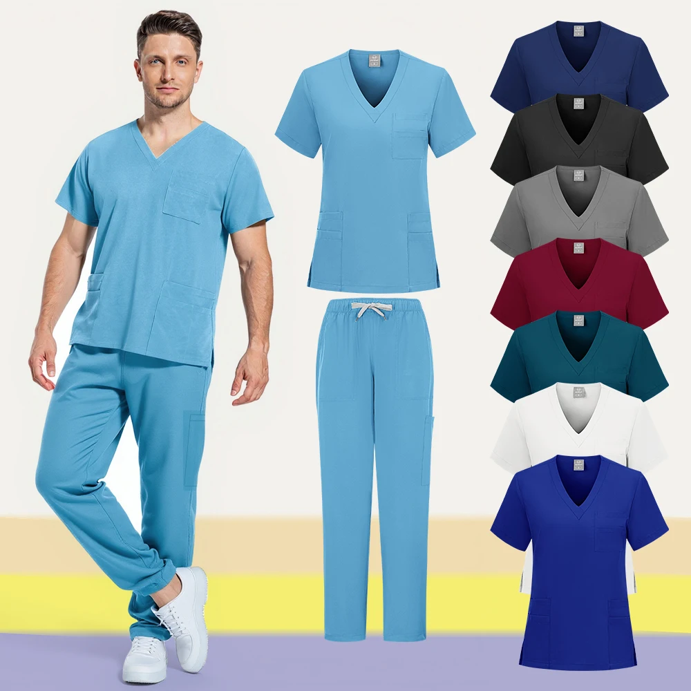 Doctors and Nurses Uniforms Multi-coloured Hand-washing Gowns for Men and Women with The Same Type of Quick-drying Overalls Set