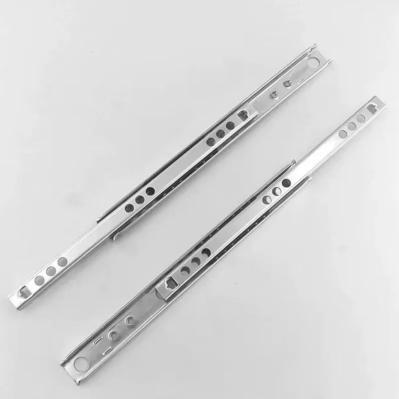 1Pair Drawer Steel Ball Rail Slide Drawer Ball Guide Two Sections 17mm Wide Steel Fold Furniture Hardware Fittings