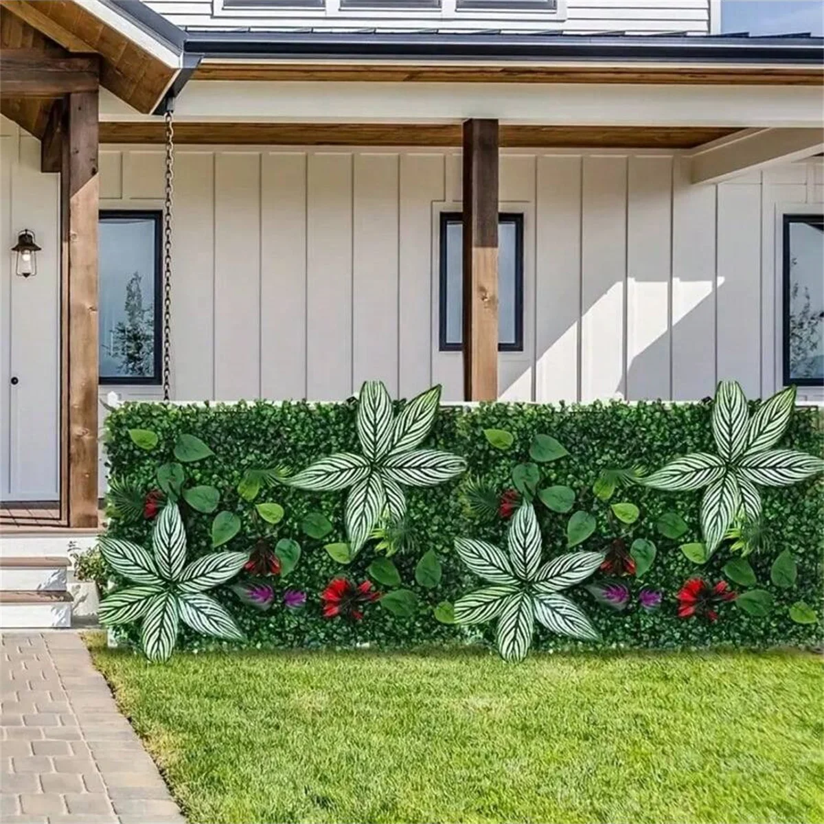 Artificial Green Wall Panels Faux Jungle Grass Decor for Home Garden Vibrant Greenery Mats for Outdoor Patio Weddings Christmas