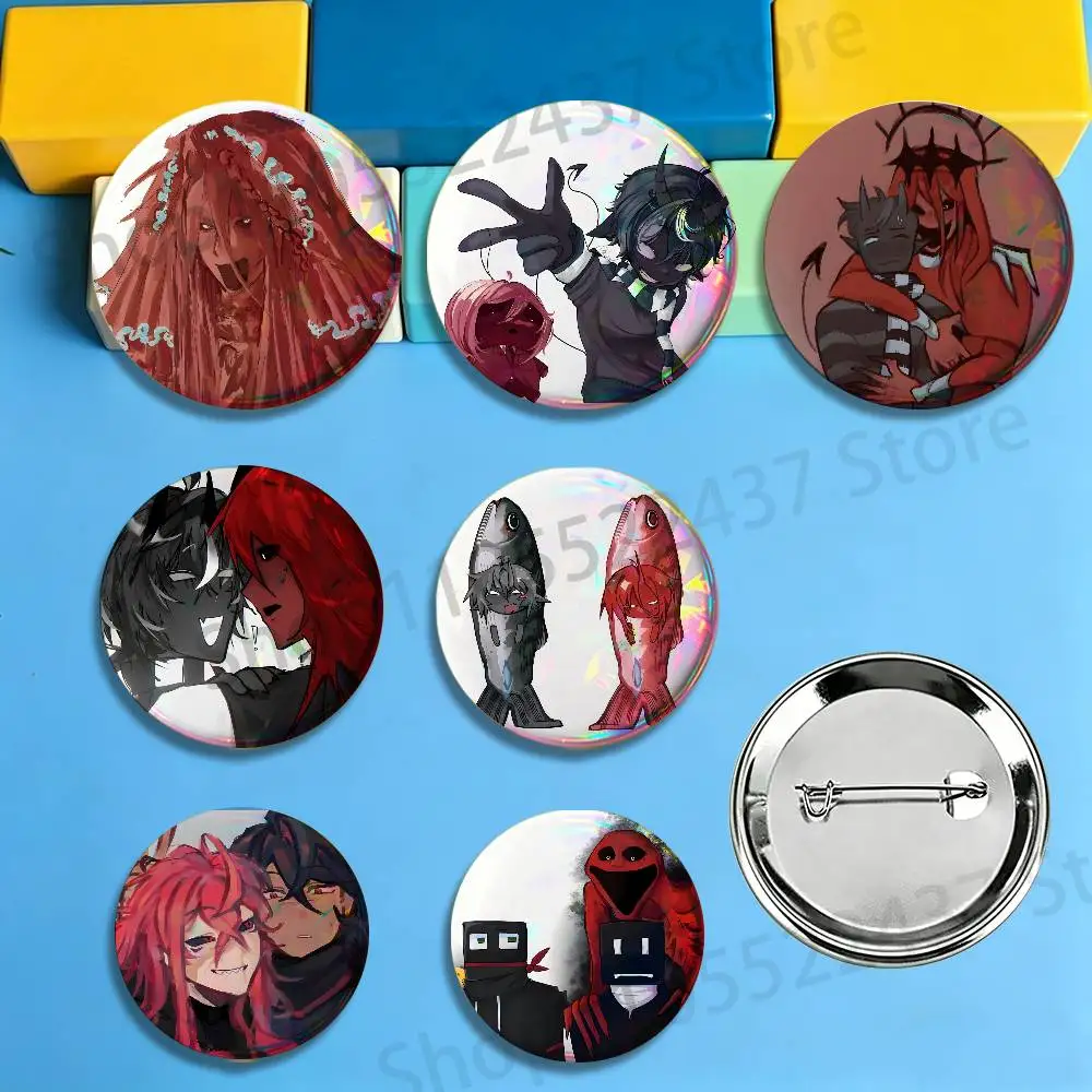 Cartonn Twixxel Creator Anime Enamel Pins Badge Round Brooch for Backpack Decor Accessories 25/32/44/58/75mm