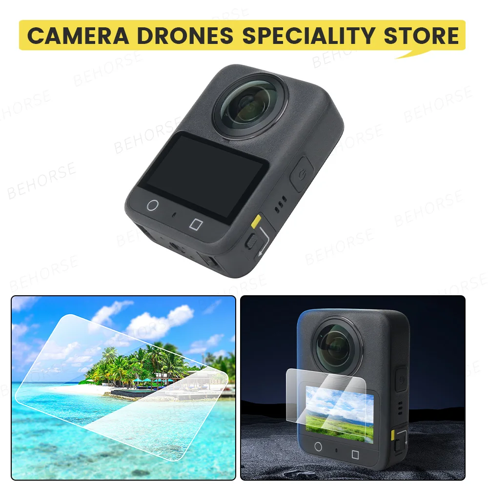 DJI Osmo 360 스크린 보호기 용 2PCS 강화 유리 DJI Osmo 360 스포츠 카메라 액세서리 용 HD 긁힘 방지 필름