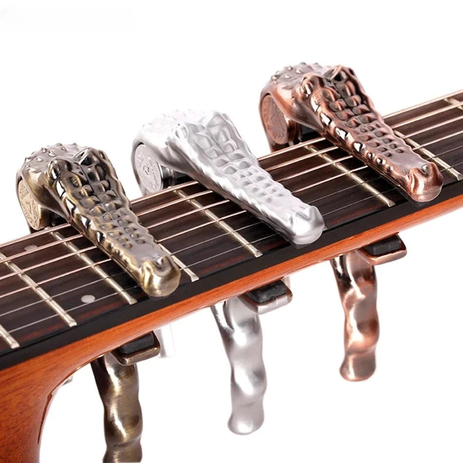 Alice A007G Metal Crocodilo Design Folk Guitarra Acústica Capo braçadeira Atacado