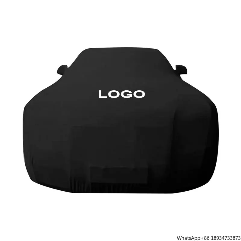 Custom Logo Elastic Fabric Folding Car Cover Outdoor Hail Rain Sun Protection Car Cover Waterproof Car Cover Universal