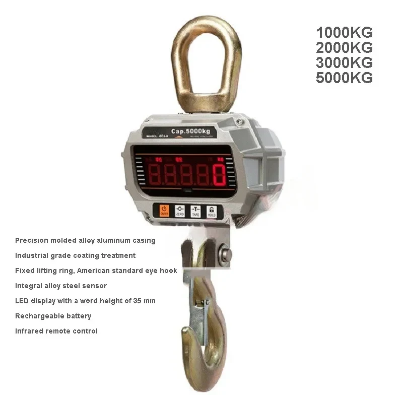 00Kg/000Kg Digital Hanging Portle Heavy Crane Scale LCD Industrial Hook Scal 2
