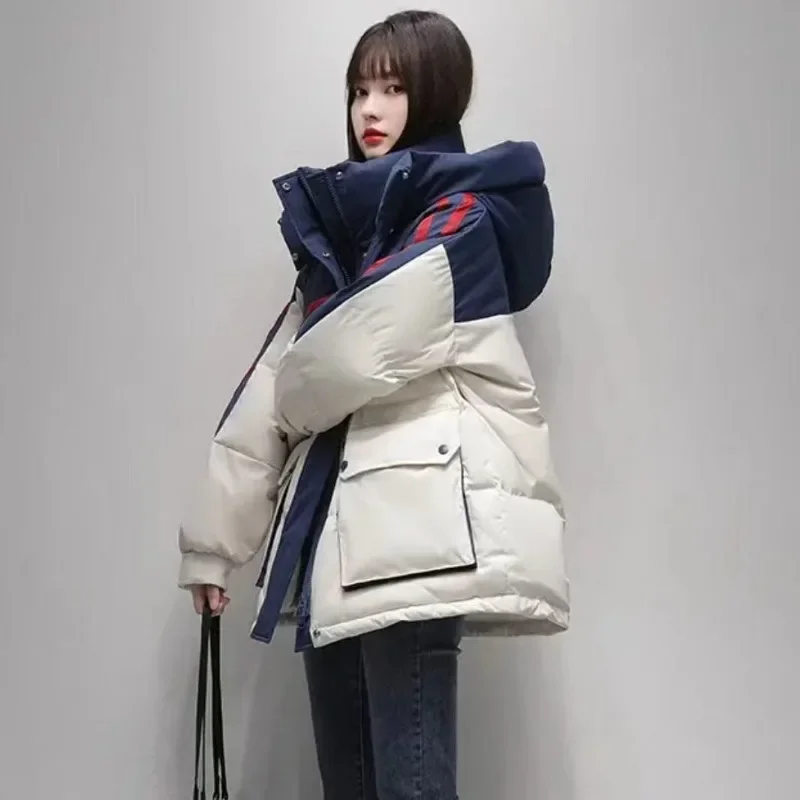 Große Größe Winter Damen bekleidung Trends Parkas Patchwork Winter Frauen kalten Mantel Parkas super heiße Mäntel Kapuze Puffer Jacke