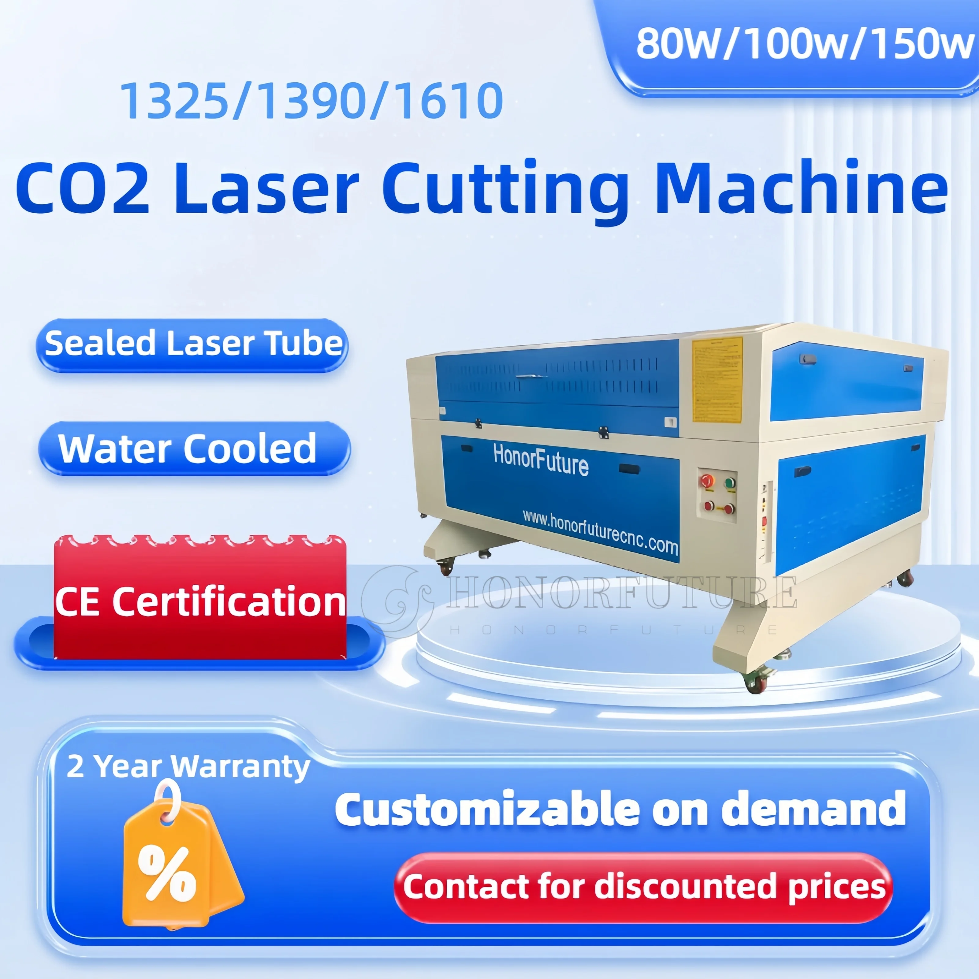 High Quality 1390 Co2 Laser Engraving Machine for Cutting Wood Plastic Acrylic Leather Nonmetal Desktop Cheap Price