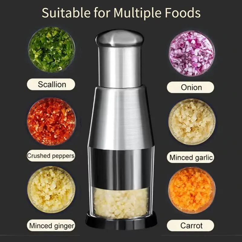 

Pressed Garlic Chopper、Mini Garlic Chopper,Easy to Clean Manual Hand Vegetable Chopper Dicer, Vegetables Onions Garlic