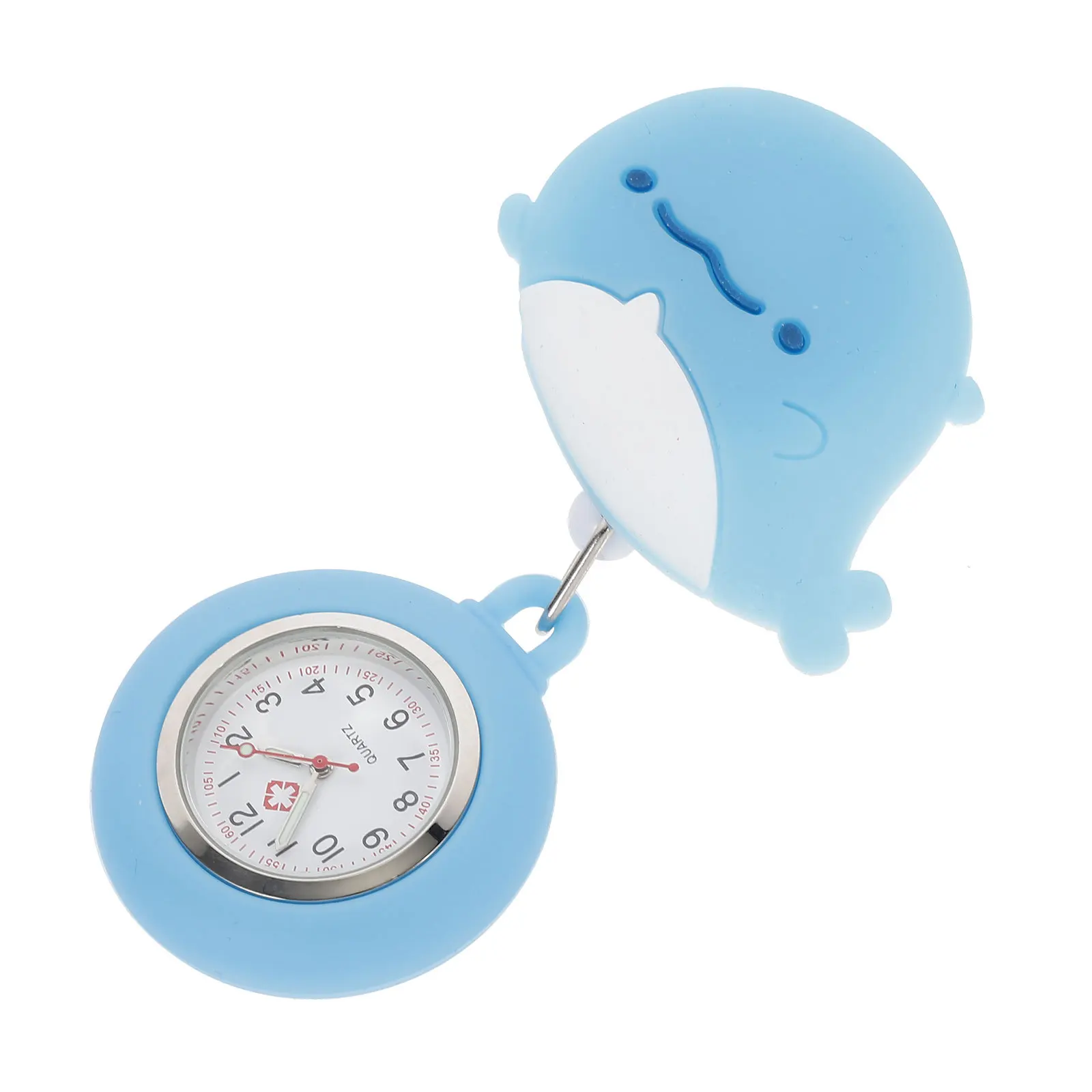 만화 디자인의 신축성 있는 간호사 시계 클립온 포켓형 야광 간호사 학교 야외 스포츠용