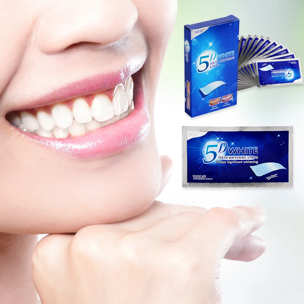 Tooth Whitening Stickers Teeth Plaque Remover Whitener Gel Strip Travel